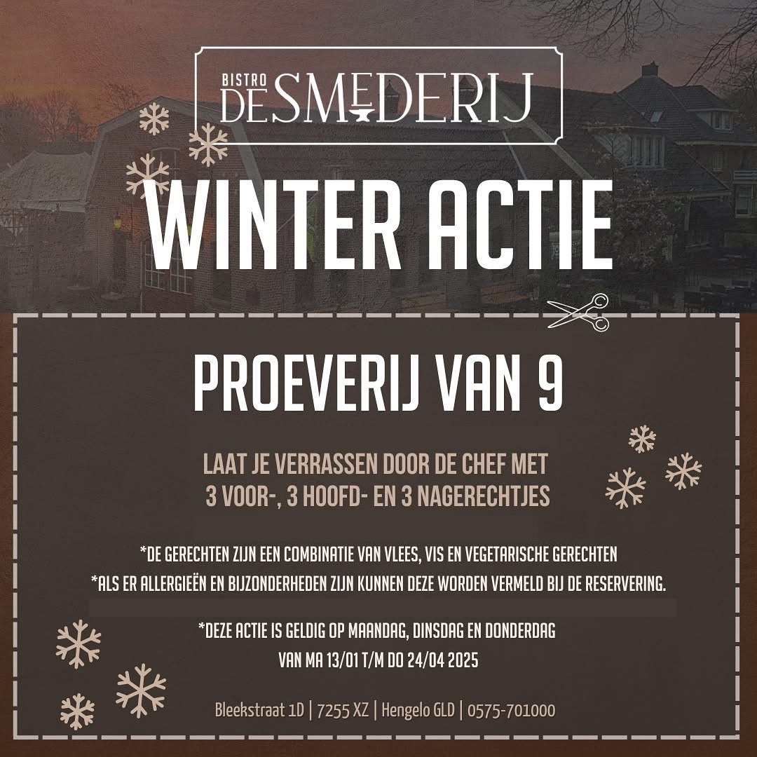 Winteractie proeverij van 9 Smederij